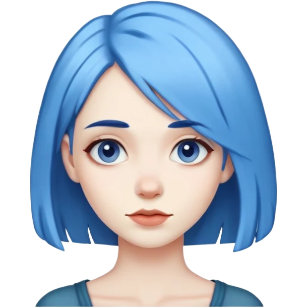 woman with blue hair emoji
