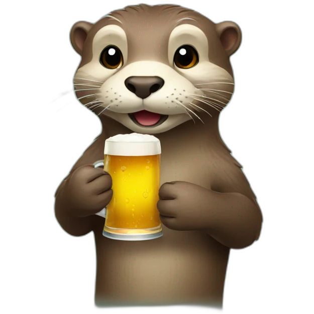 otter drinking beer emoji