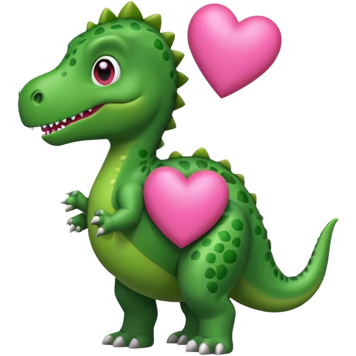 dinosaur holding pink heart  emoji