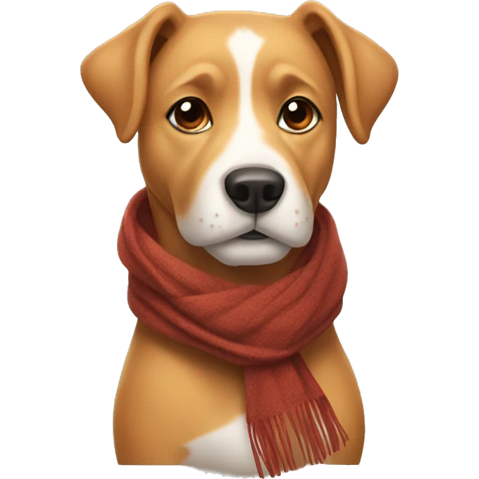 A dog with scarfs in autumn  emoji