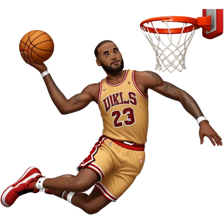 LeBron James dunking over Michael Jordan emoji
