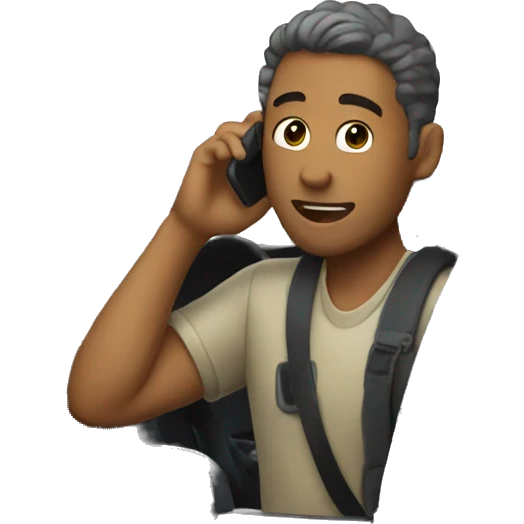 A man calling in his car emoji