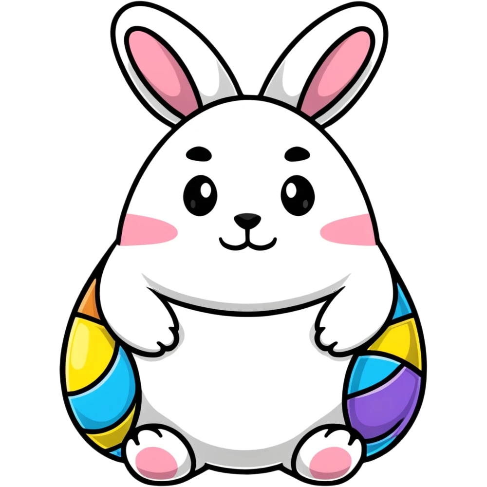 Fat Easter bunny  emoji