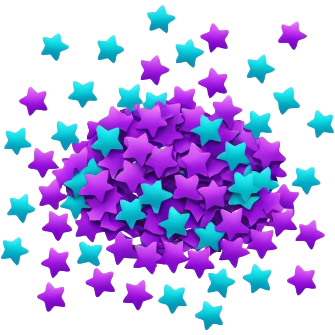 Glitter Purple and Cian bye emoji