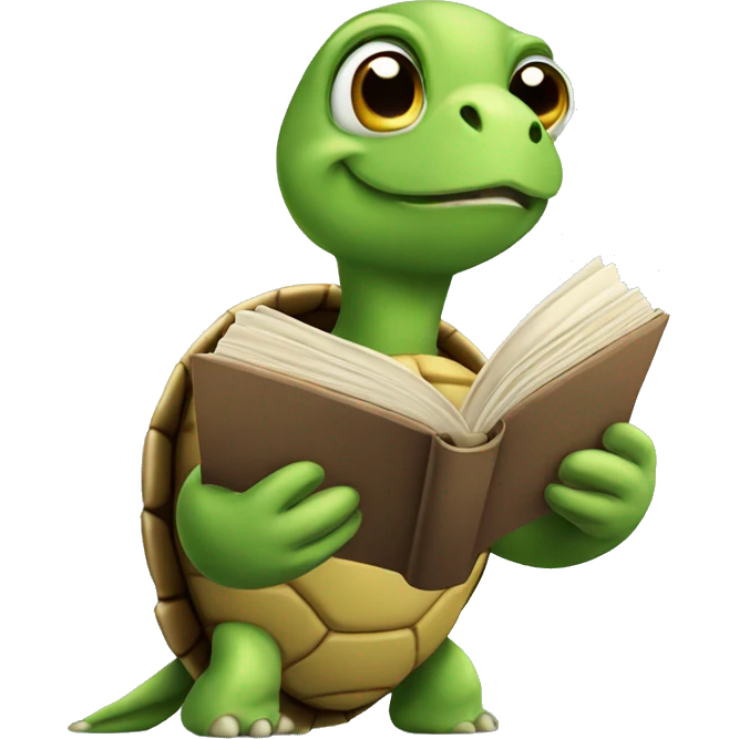 Turtle read book emoji