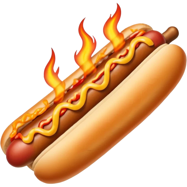 Fist Gripping a Flaming Hotdog emoji