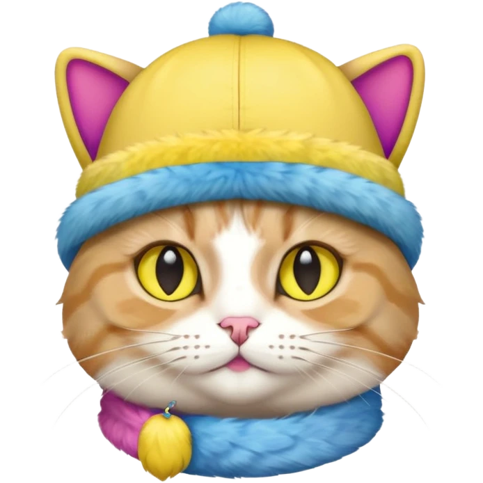 Cat with pansexual hat emoji