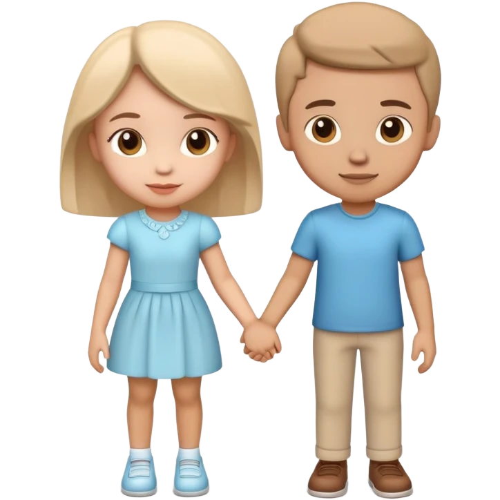 generate realistic detailed boy and girl with hi hand 3d style emoji