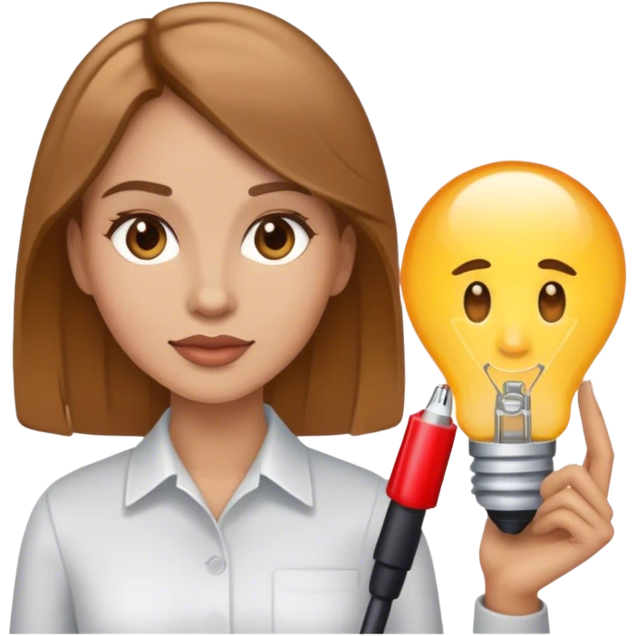 mujer pelo castañoclaro, asistente emoji