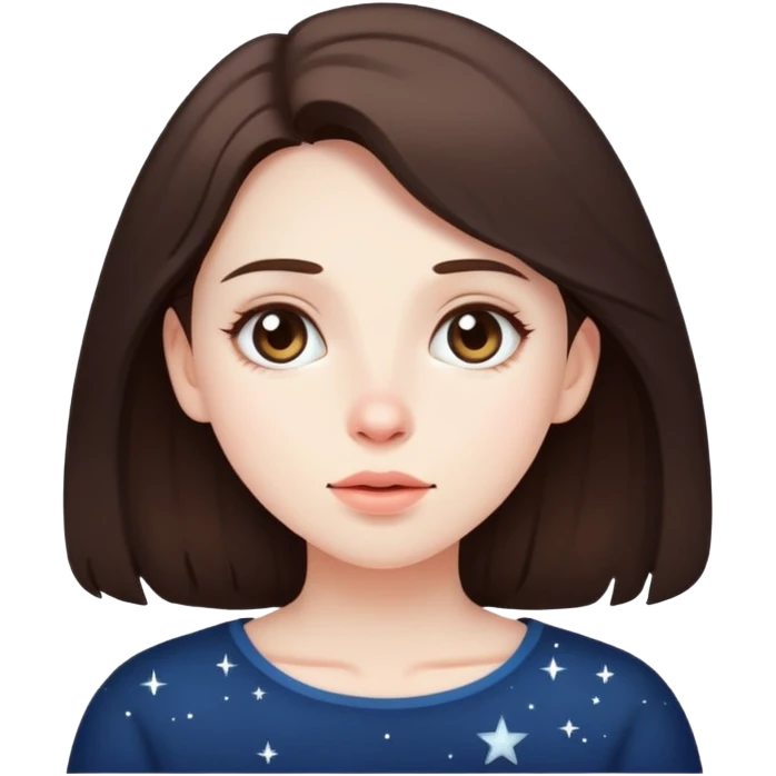 Brunette girl stargazing emoji