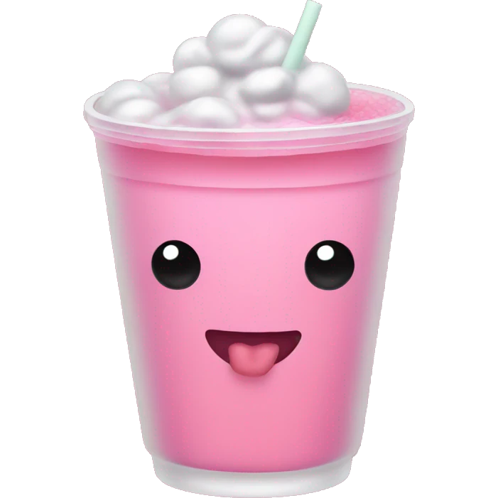 Pink boba drink emoji