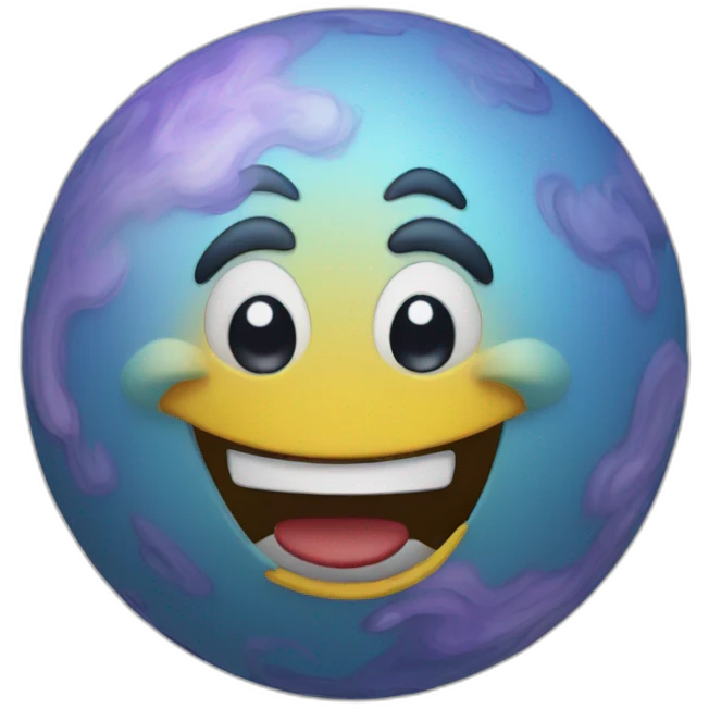 3d sphere with a cartoon genie skin texture emoji