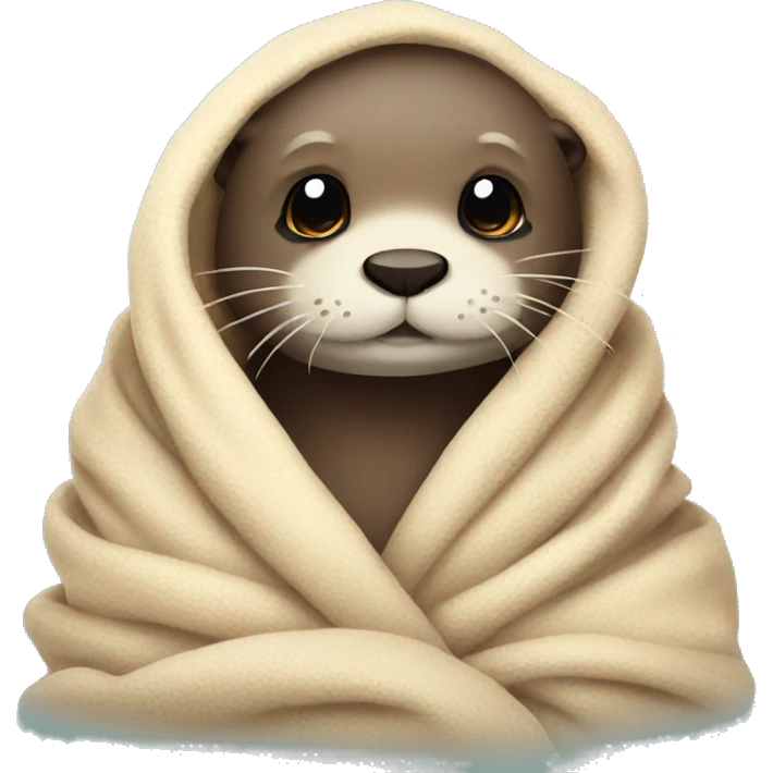 otter cozy in blanket emoji