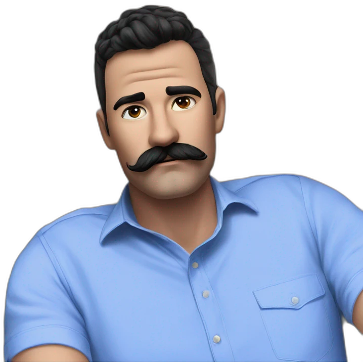 dark-haired boy with mustache emoji