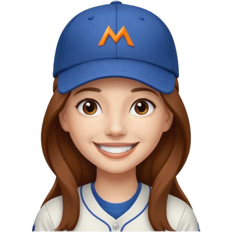 dziewczyna w długich brązowych włosach z czapką z daszkiem zespołu mclaren emoji