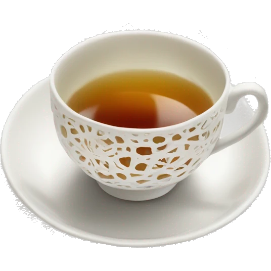White tea cup on top lace doily emoji