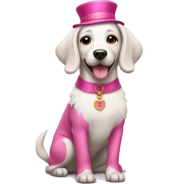 pink costume dog emoji