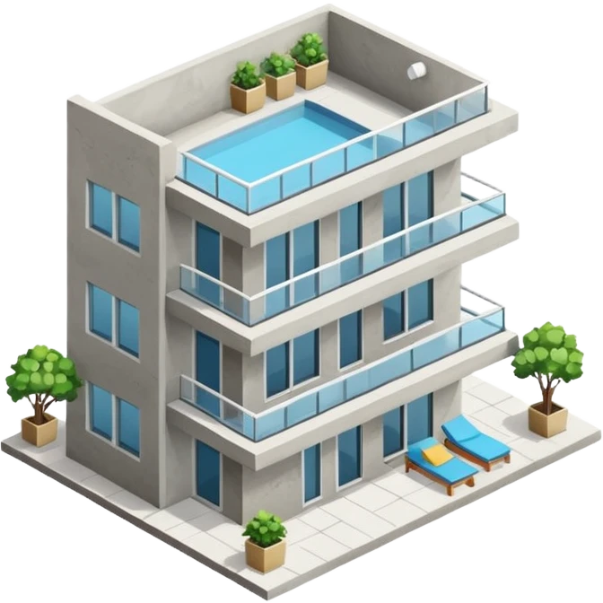 isometric apartment with balcony emoji