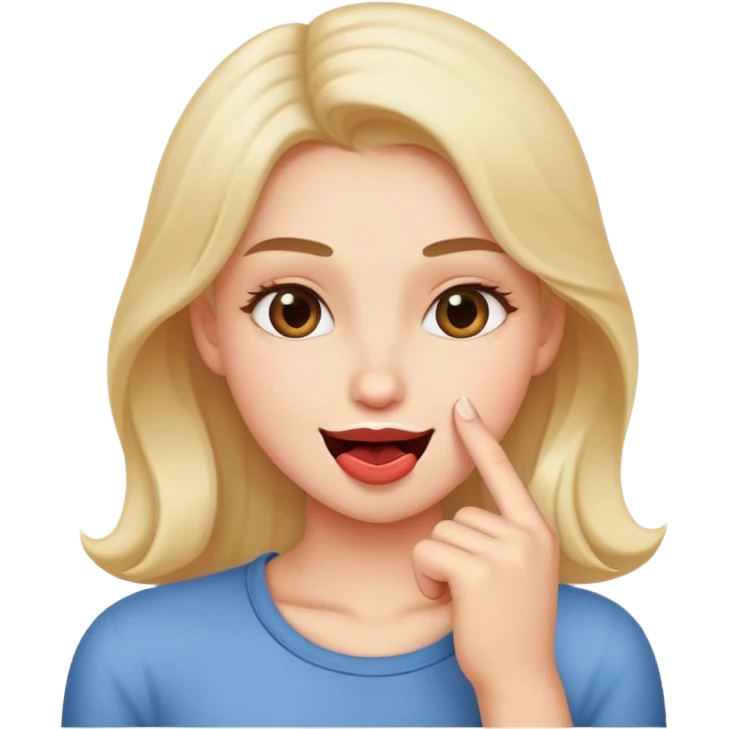 a flirty face biting finger  emoji