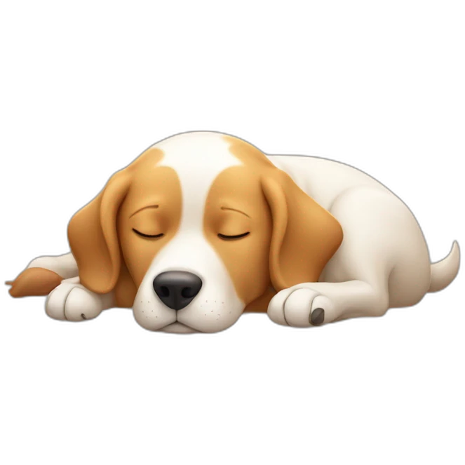 dog sleeping funny with dream emoji