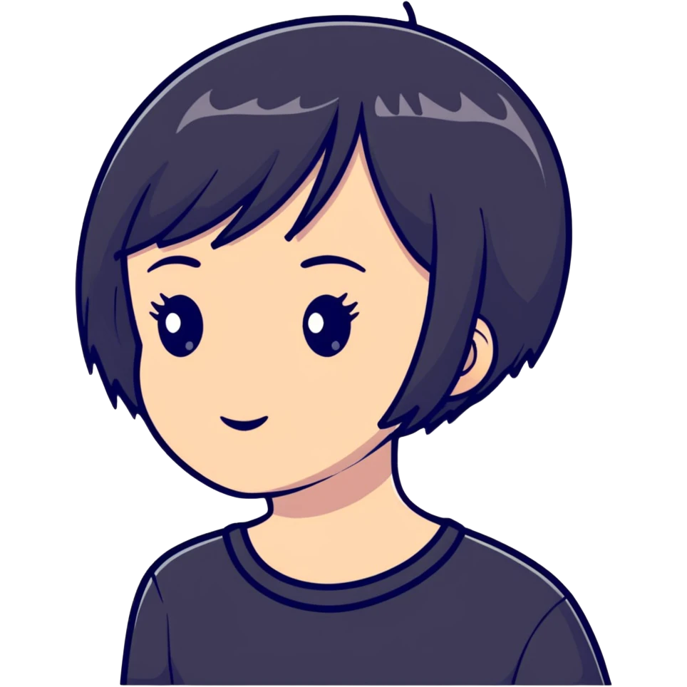 Cute girl short hair emoji
