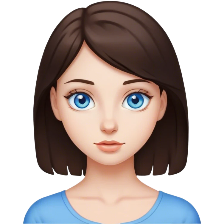 Brunette girl with blue eyes emoji