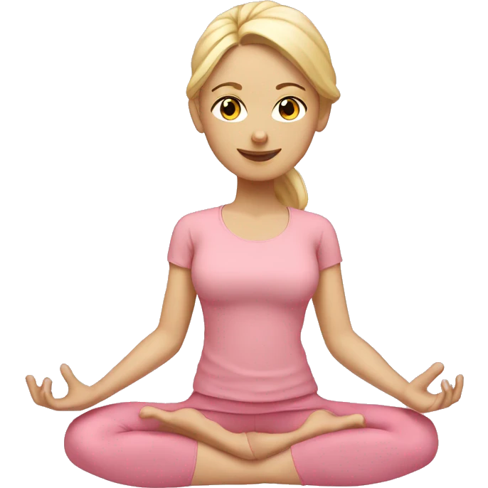 blonde yoga girl light pink clothes n emoji