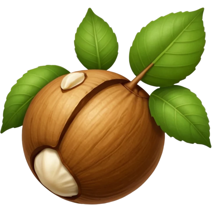 macadamia nut with leaves emoji