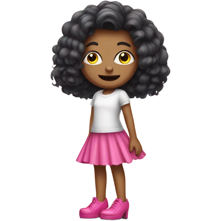 little monster with a pink skirt on and little pink heels emoji