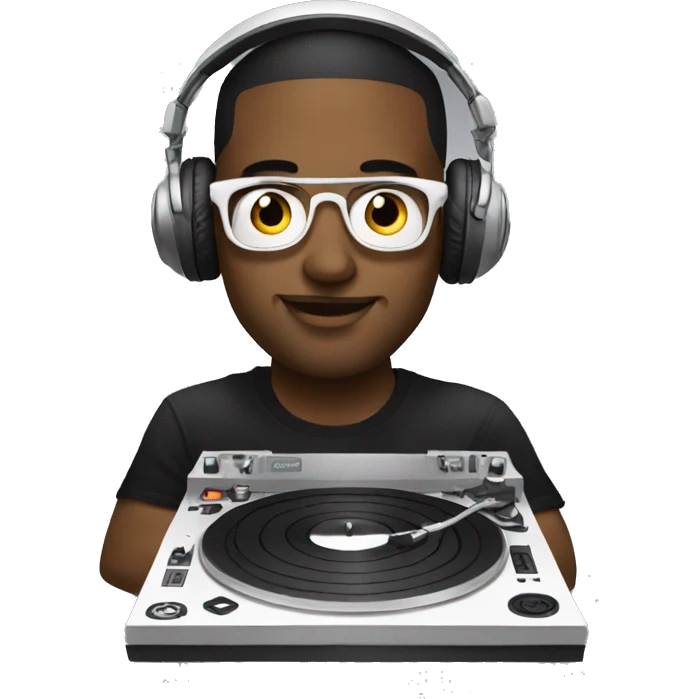 white Dj with his turntables emoji