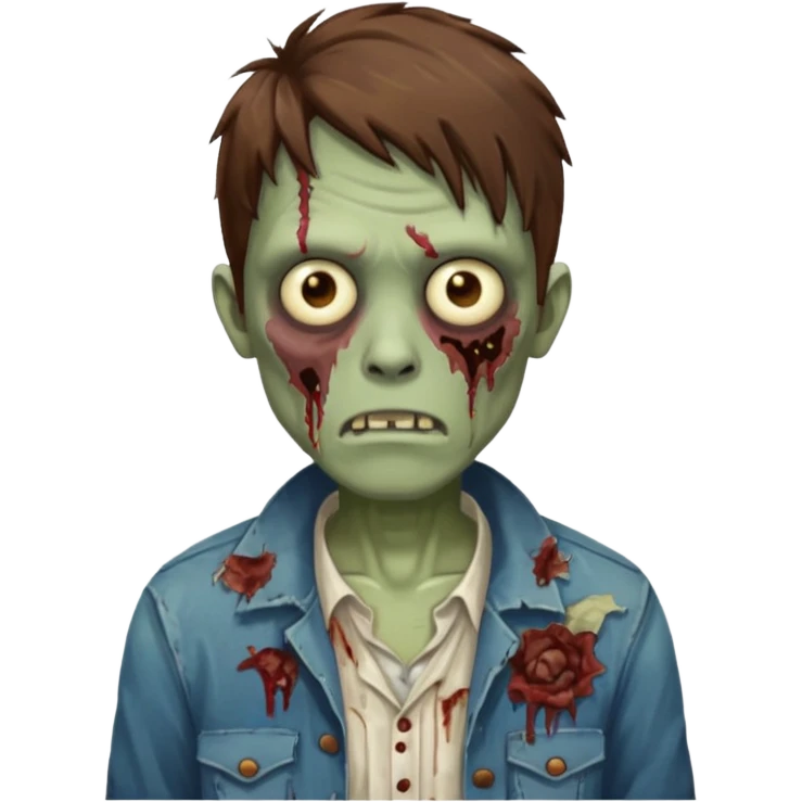 male zombie with brown hair emoji