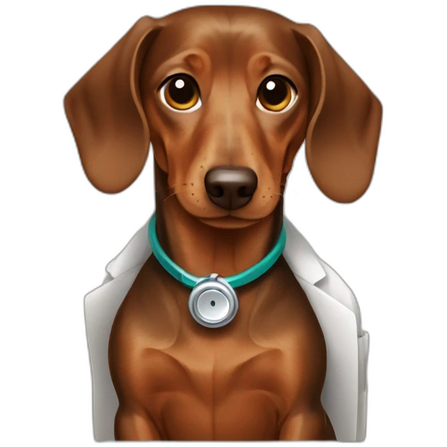 doctor Dachshund brown emoji