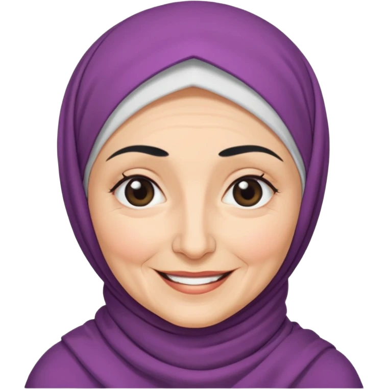 OLD WHITE WOMAN HIJAB BLACK EYEBROWS SMILE emoji