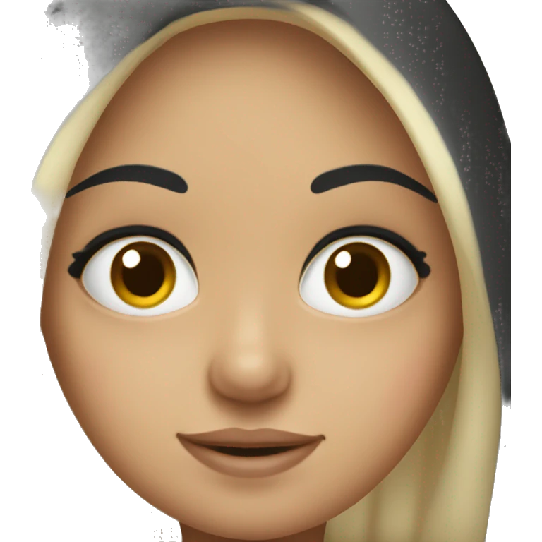 Cute hispanic girl with big eyes and long black hair emoji