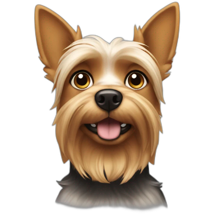 Dog Yorkshire Batman ears up emoji