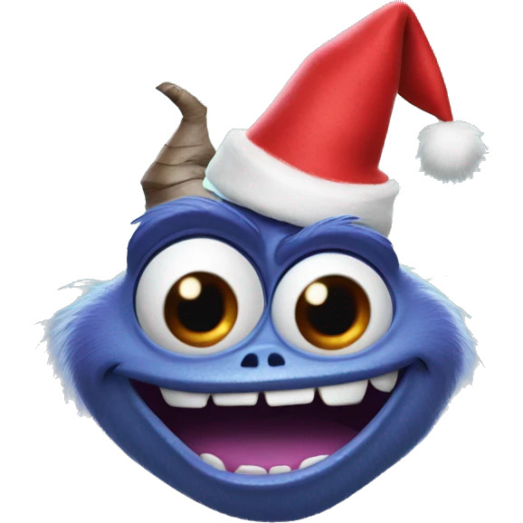 Randall Monsters Inc. wearing Santa hat emoji