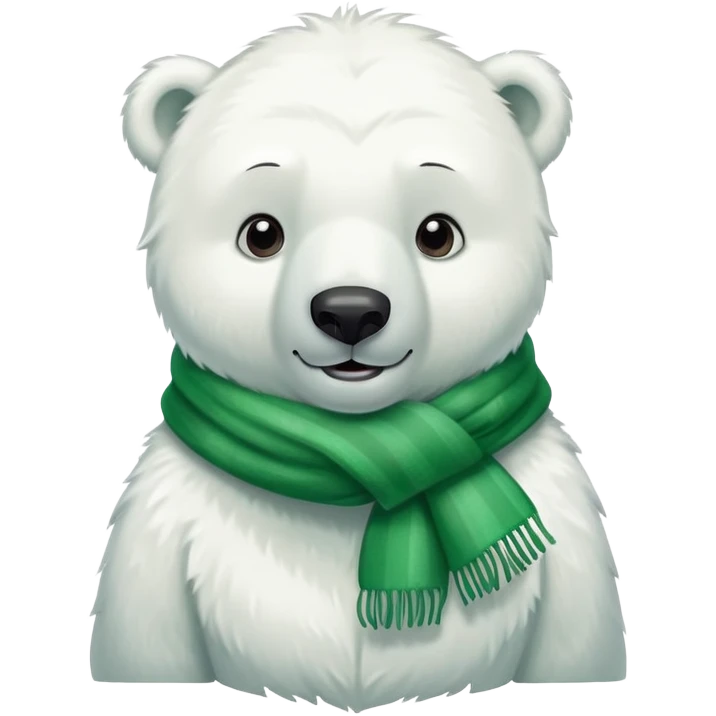 polar bear in green scarf emoji