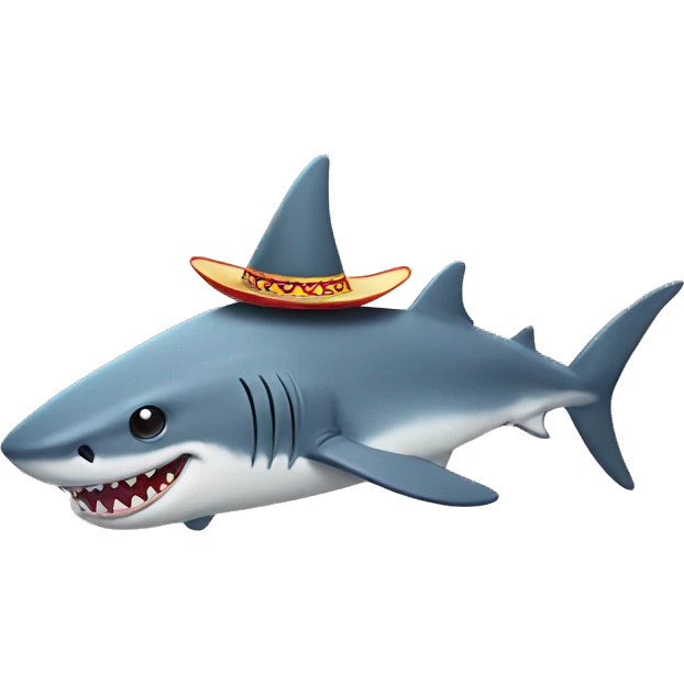 Shark with legs and a sombrero emoji