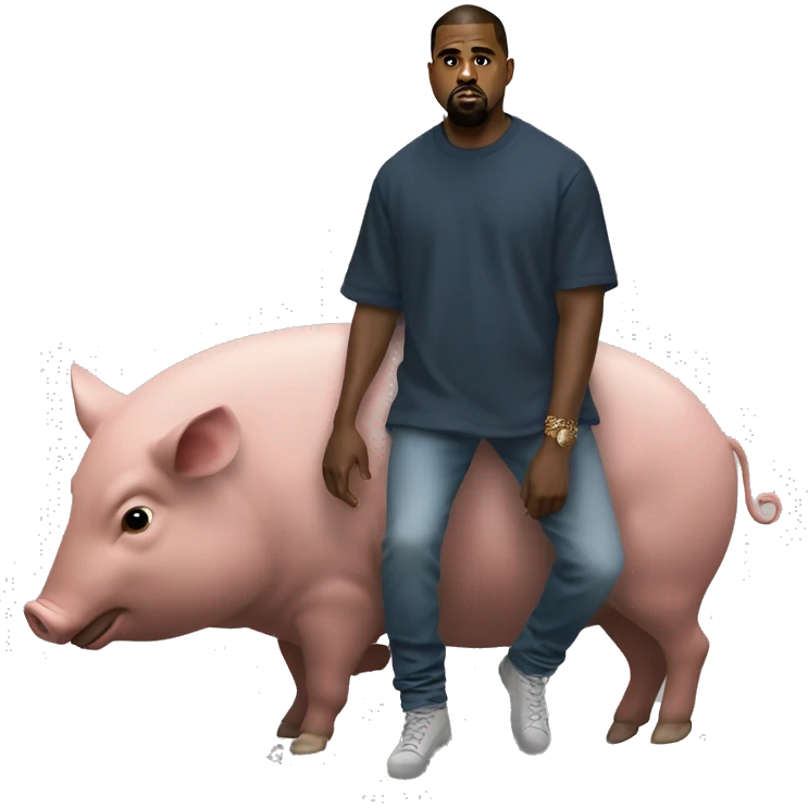 Kanye West dapping up a hog emoji