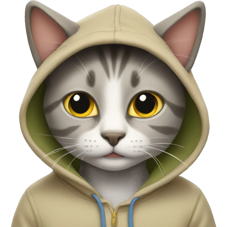 Cat wearing hoodie emoji