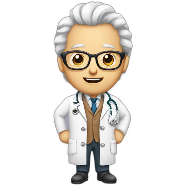 Docteur peluche dessin animé emoji