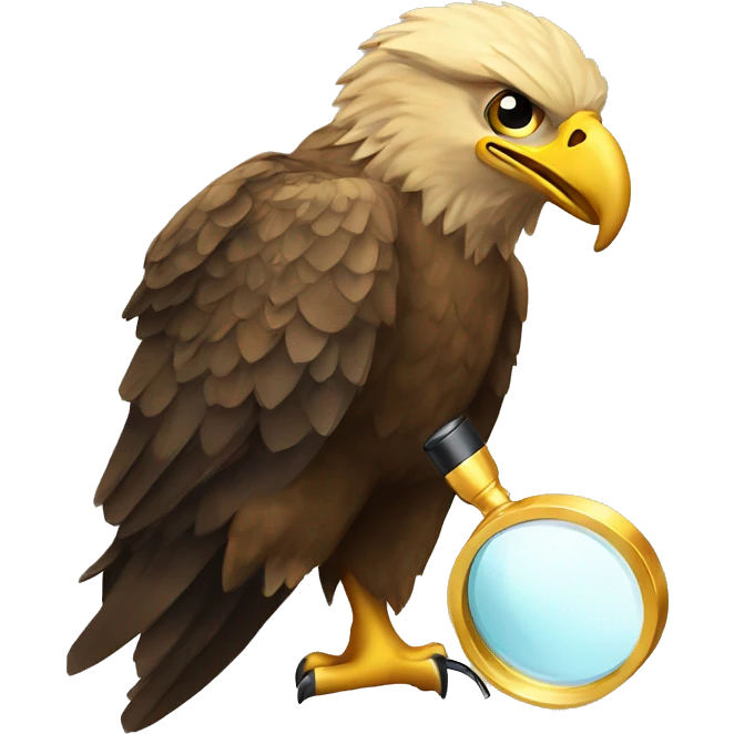 Golden eagle with magnifying glass emoji