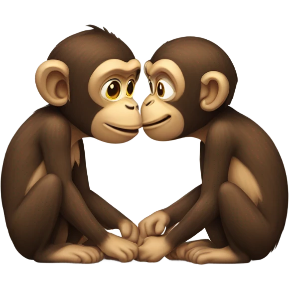 two monkeys are kissing emoji