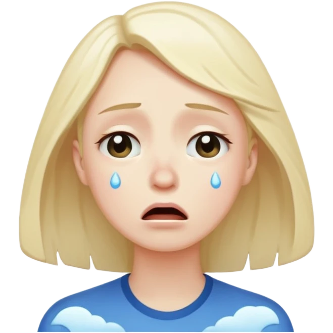 Crying looking at the sky emoji