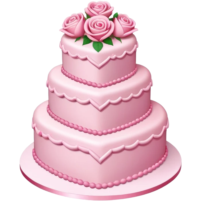Pink 3 tier heart shaped birthday cake  emoji