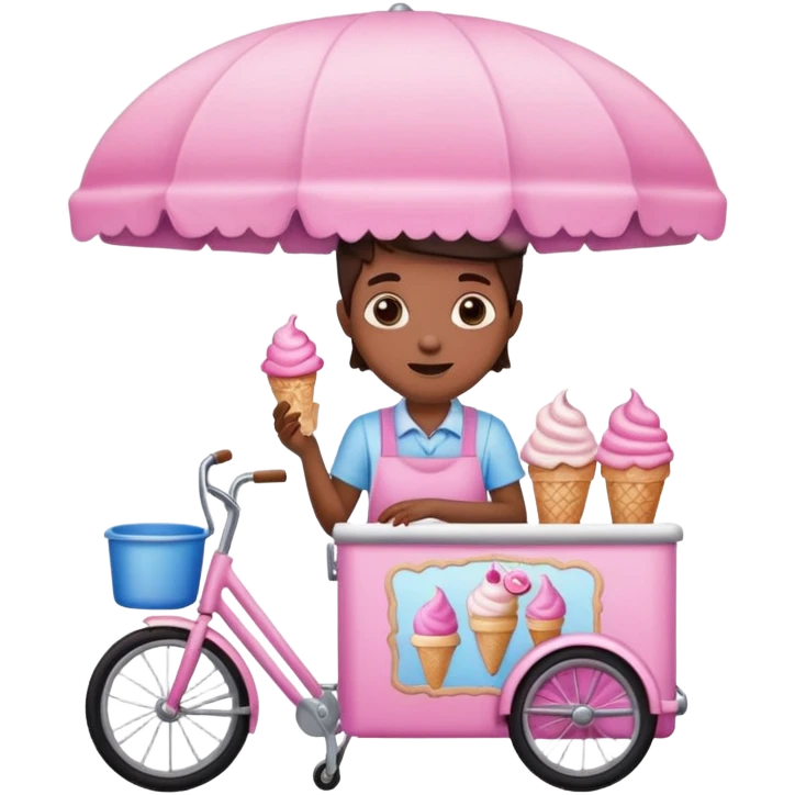 Vendor + pink cart,Ice Cream Vendor. emoji
