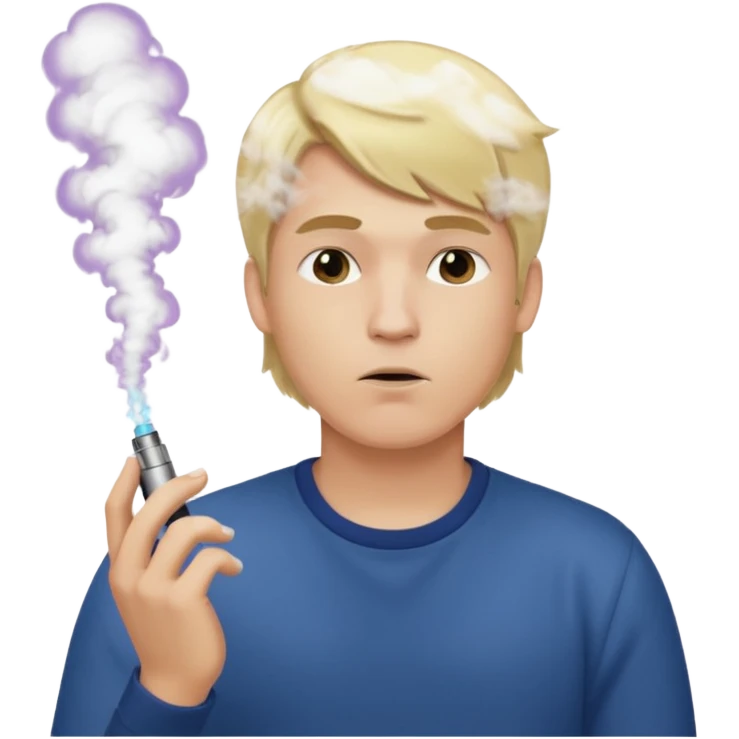vaping male with blonde hair emoji