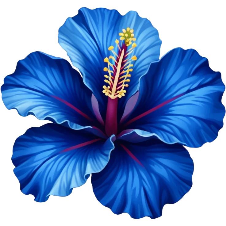 very Dark blue flower hibiscus only colour blue and white emoji