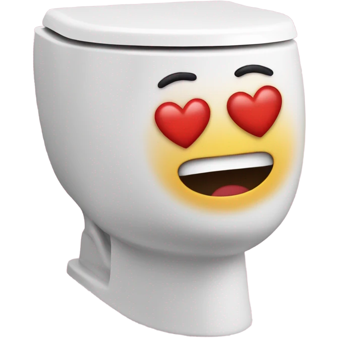 Toilet with heart eyes emoji