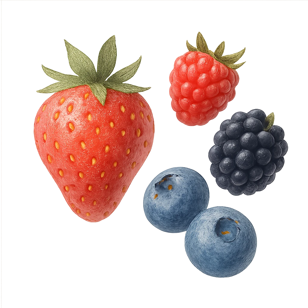 realistic watercolor style berries, no background emoji